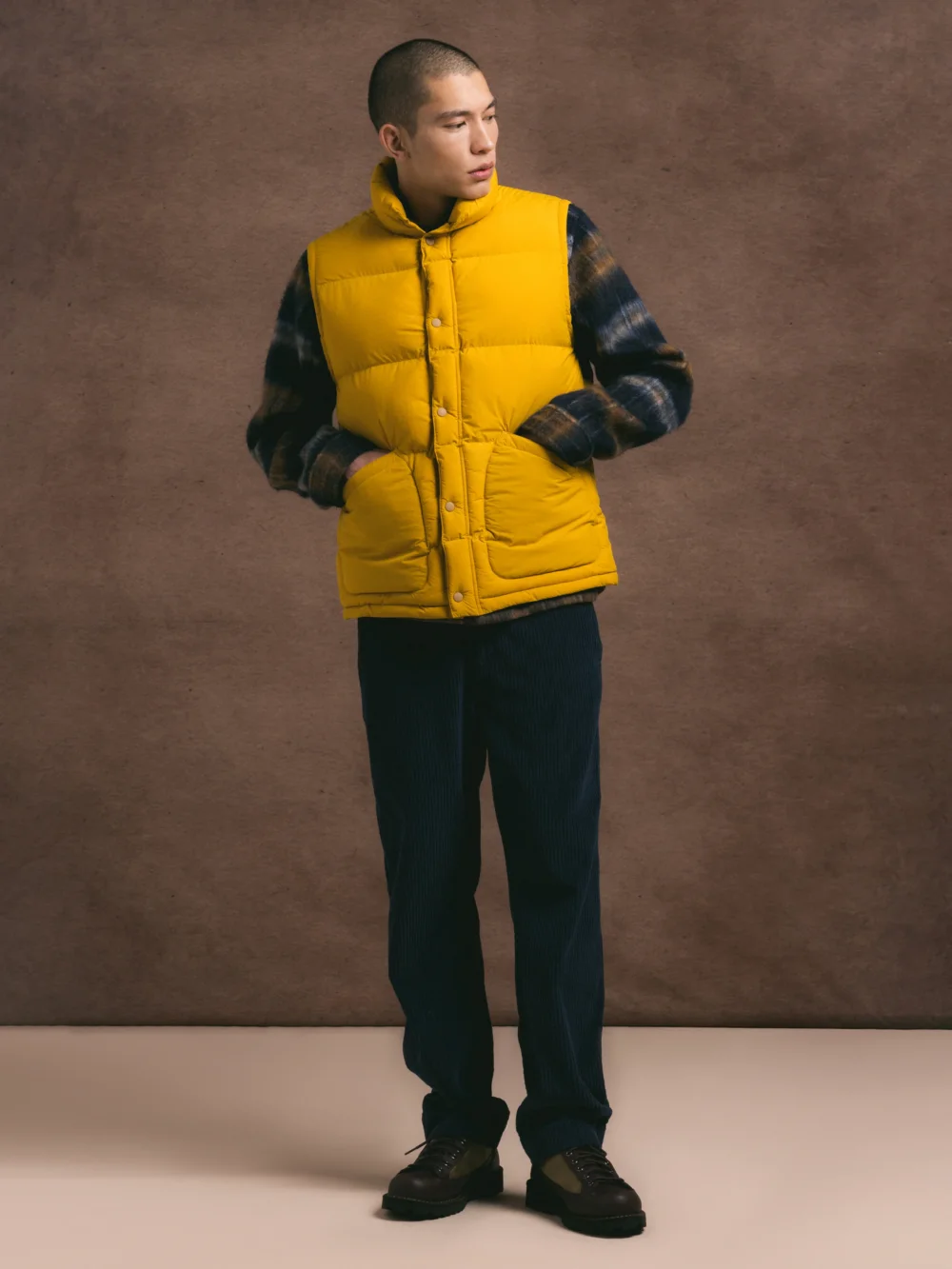 Pathhead Puffer Vest in Yellow Recycled Nylon - 2