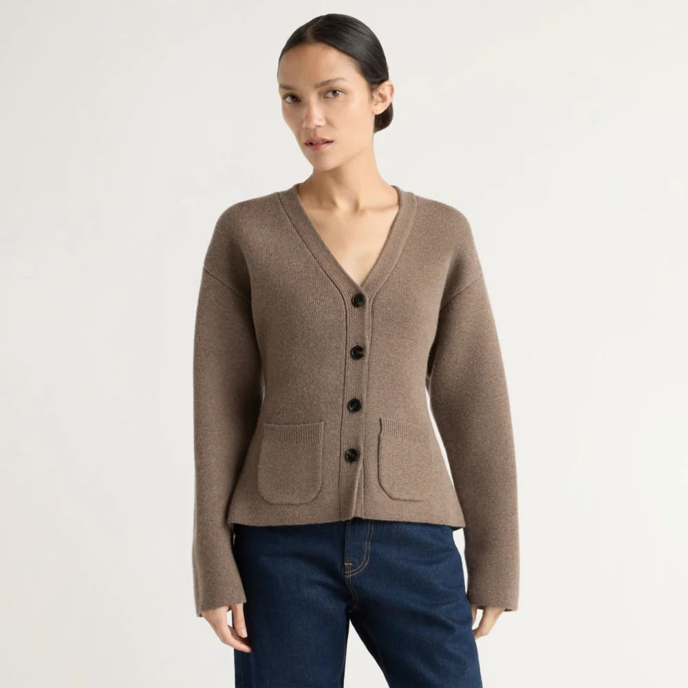 Elinor Organic Cotton-Wool V-Neck Cardigan