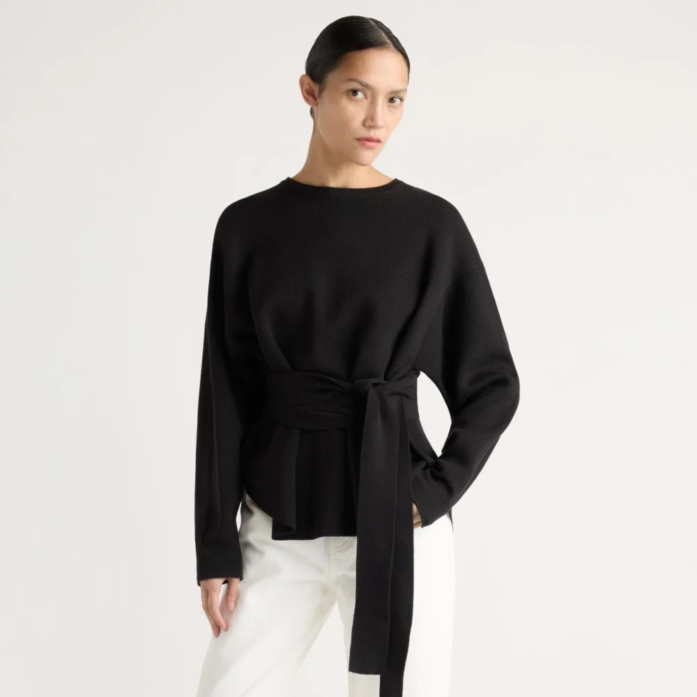 Nara Tie-Front Knit Sweater