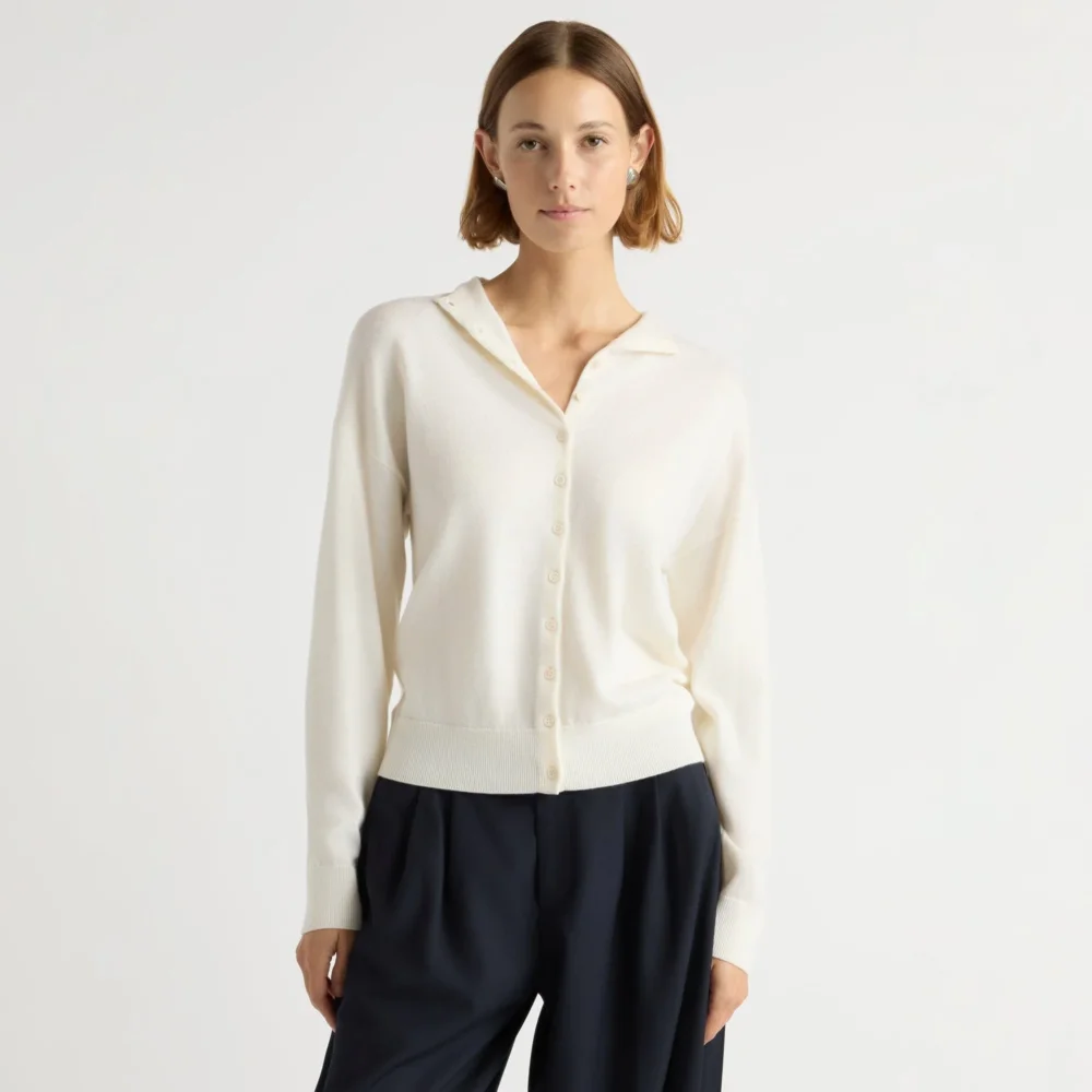 Charlee Lightweight Wool Button Cardigan