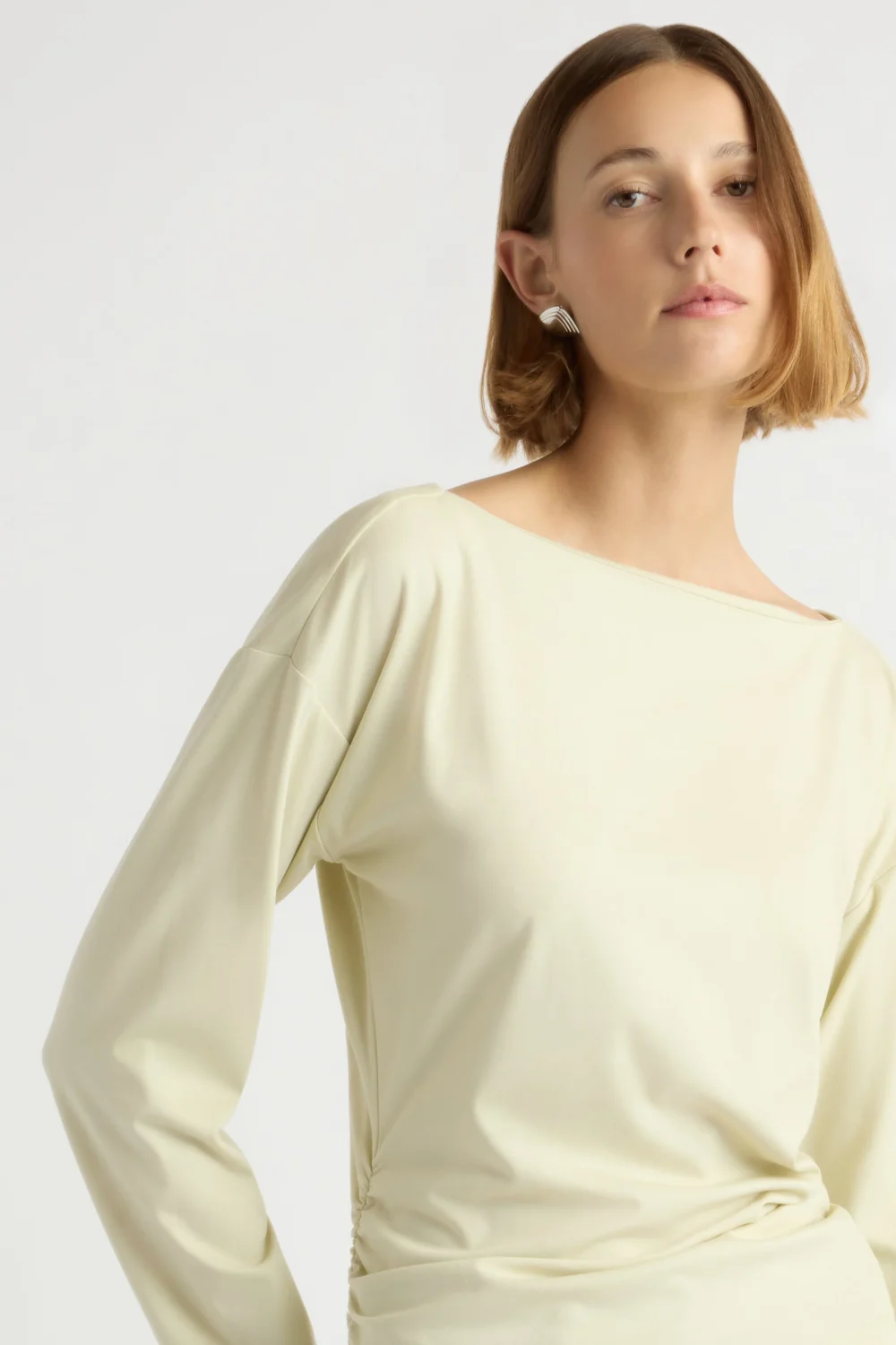 Letha Twisted-Hem Slit-Neck Tee - 4