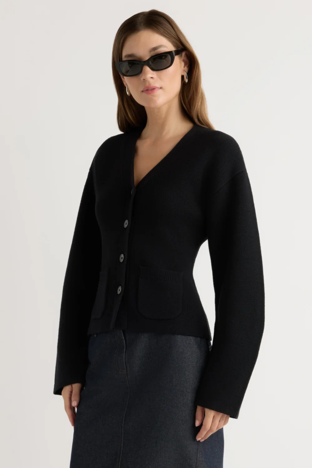 Elinor Organic Cotton-Wool V-Neck Cardigan - 4