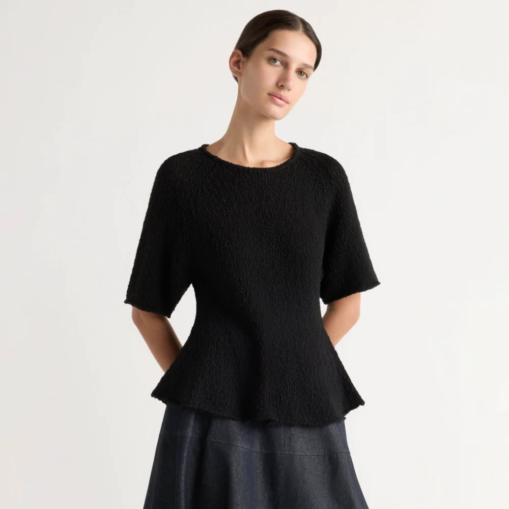 Valetta Organic Cotton Sculpted Knit Top