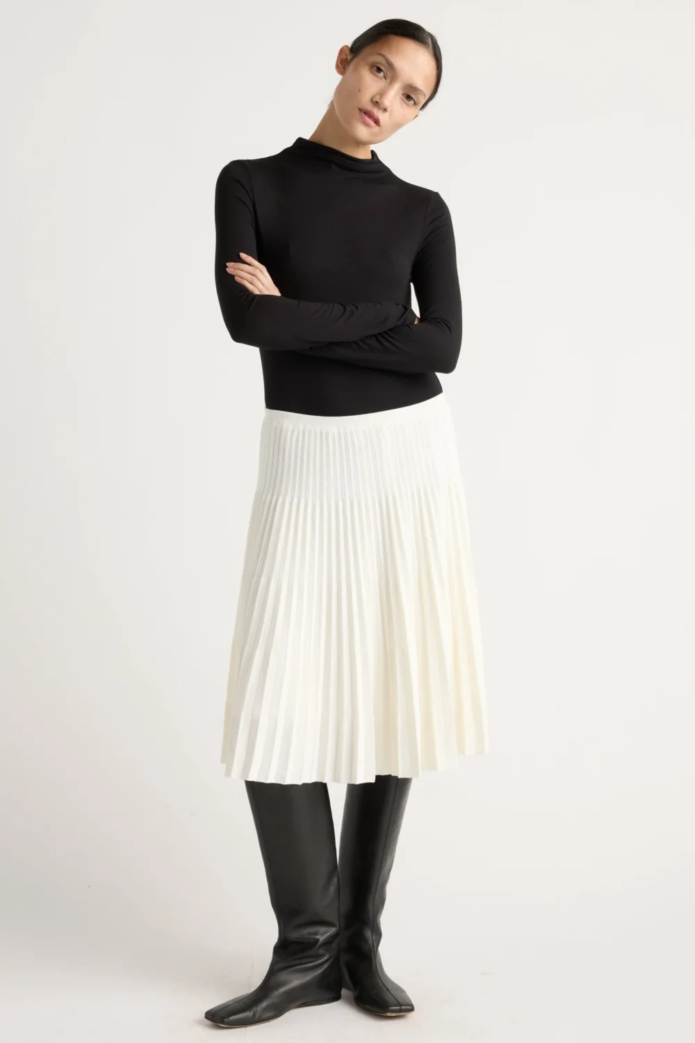 Ava Mock-Neck Long-Sleeve Tee - 3