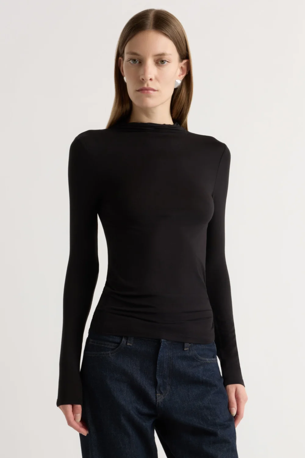 Ava Mock-Neck Long-Sleeve Tee - 4
