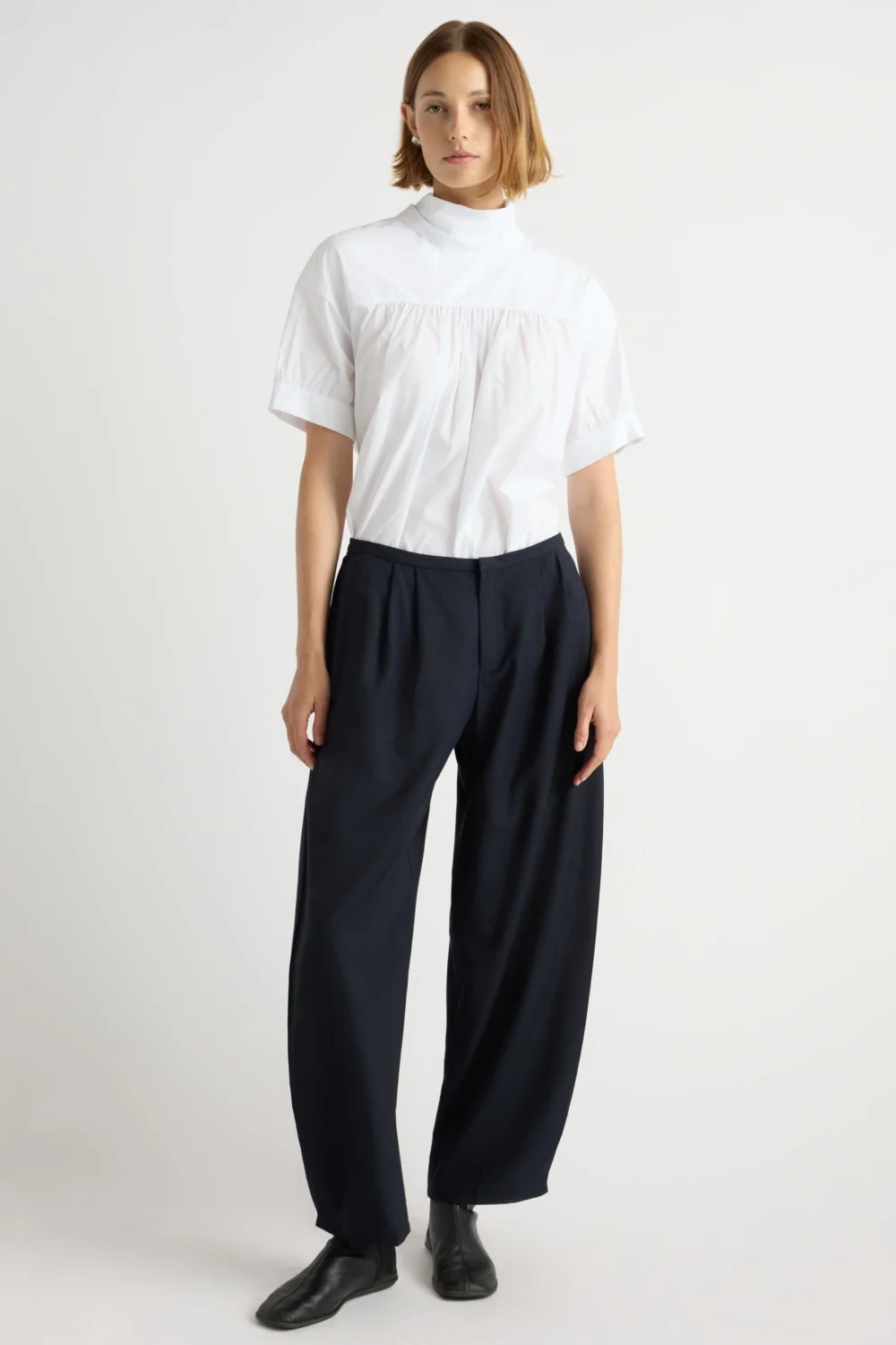 Anaya Side-Pleat Barrel Pant - 2