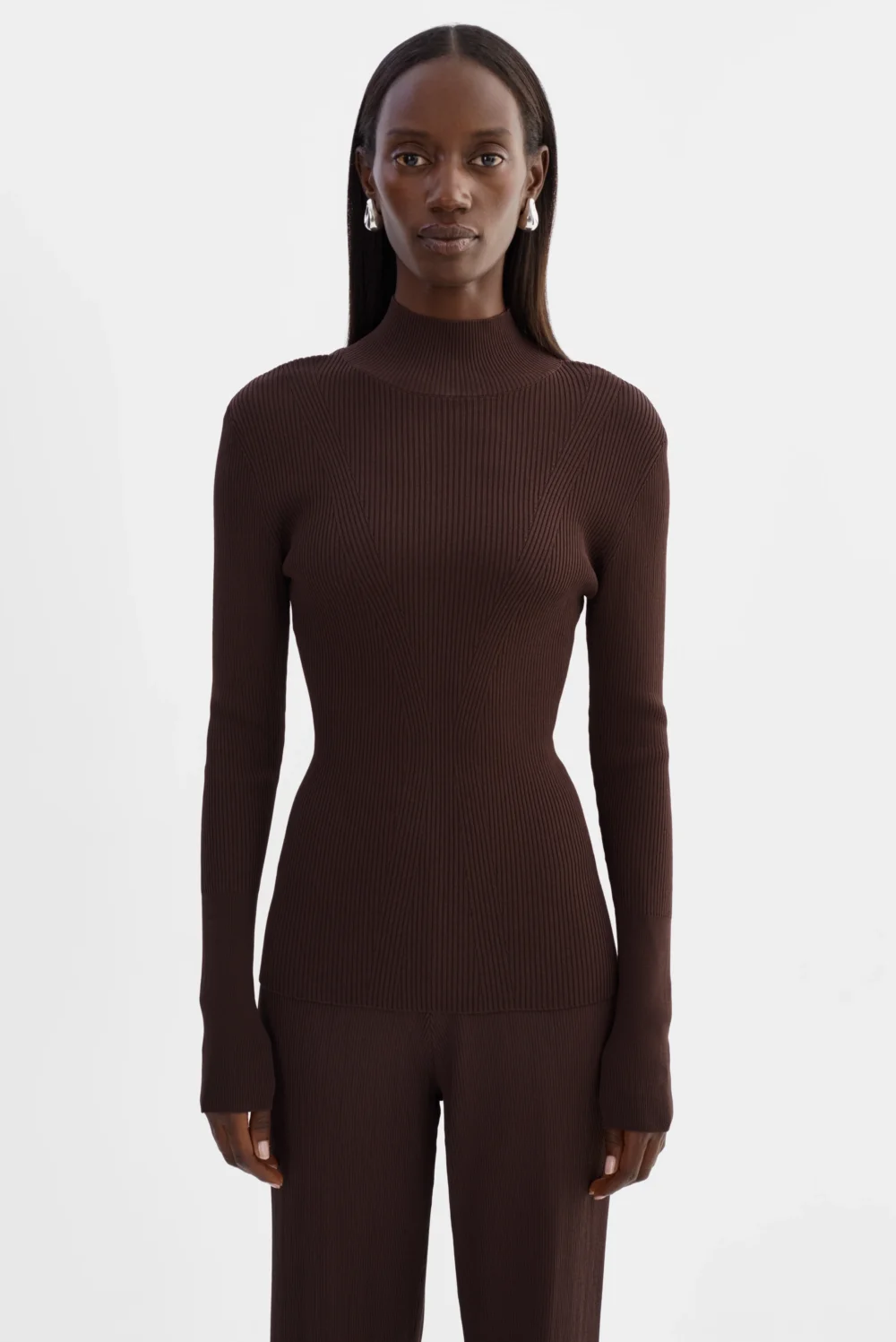 SANDRINE | Long Sleeve Mock Neck Top
