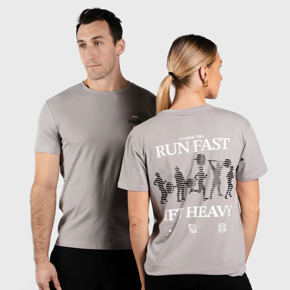 TWL - EVERYDAY T-SHIRT - RUN FAST LIFT HEAVY - GREY