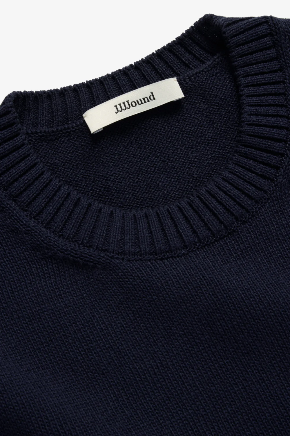 Knit Cotton Crewneck - Navy - 2