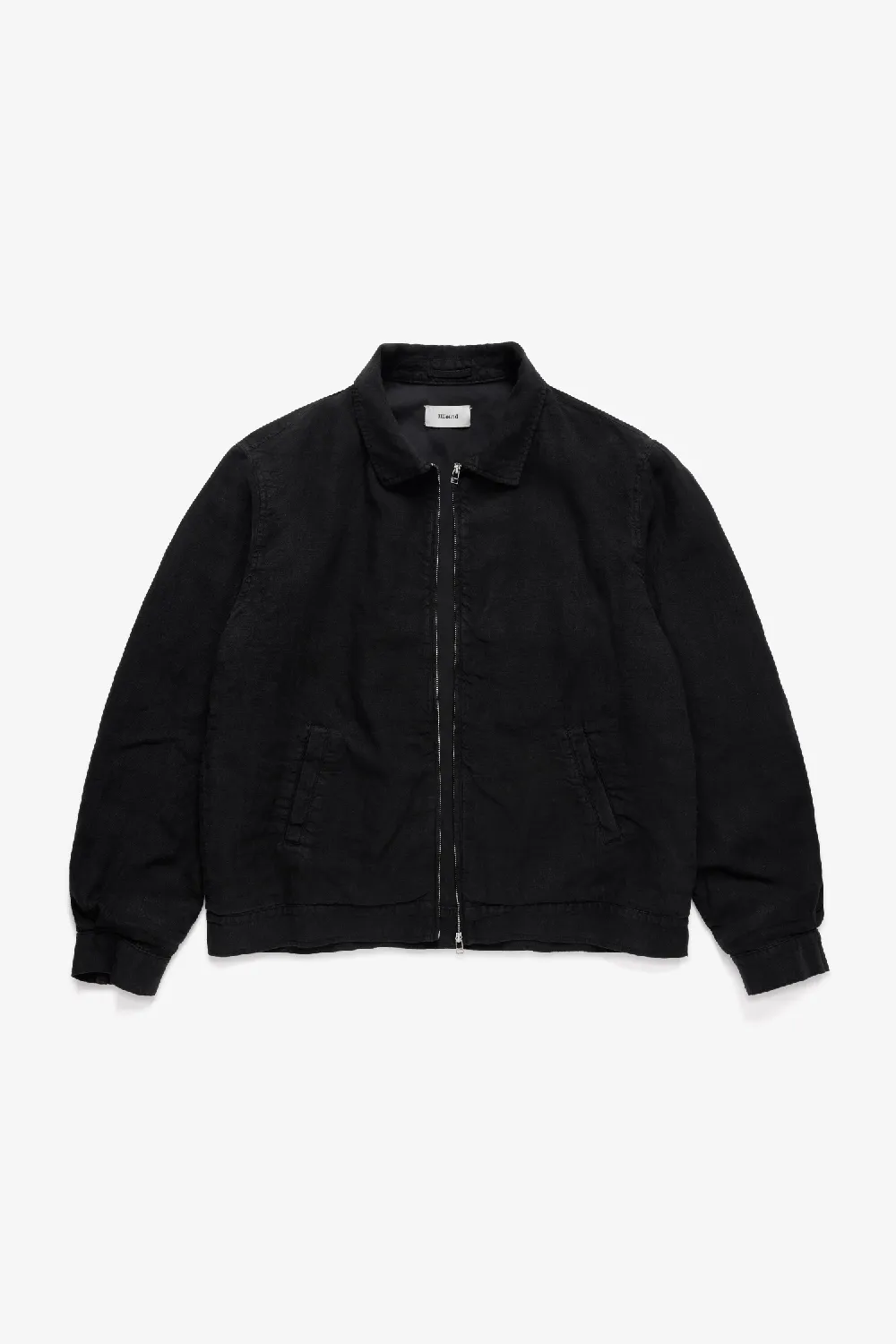 Lined Linen Trucker Jacket - Black