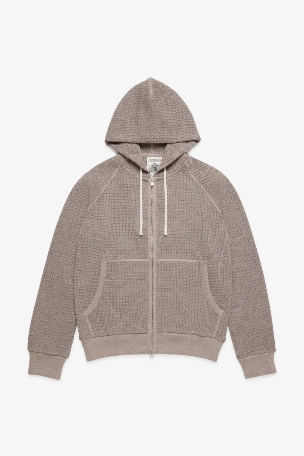 S.N.S JJJJound 70s Hooded Zip Knit Sweatshirt - Taupe