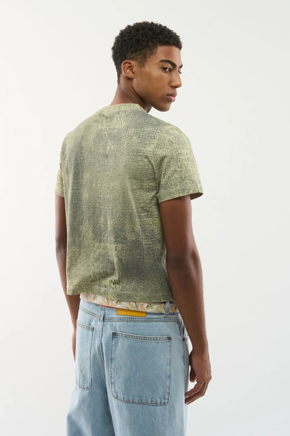 Crocodile Dusty Green Fitted T-Shirt - 4