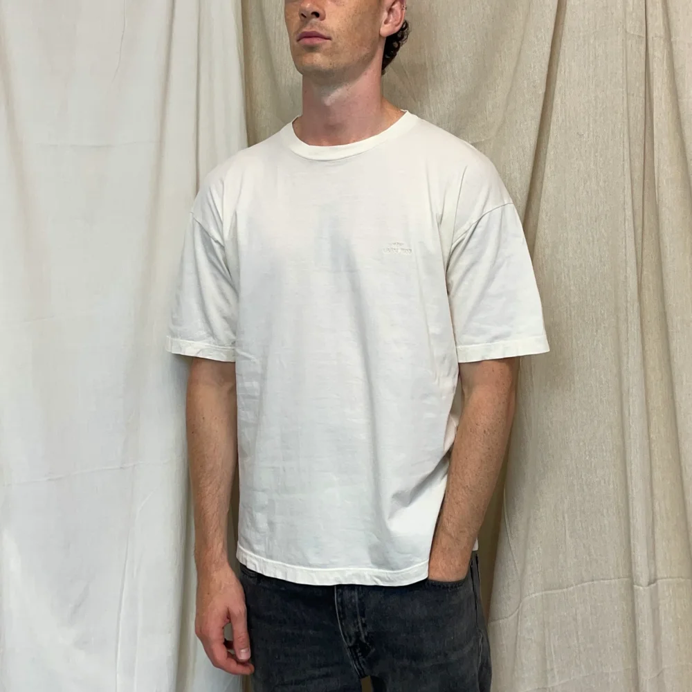 Armani Jeans Cream 90s Spellout Lightweight Oversized T-Shirt - 2
