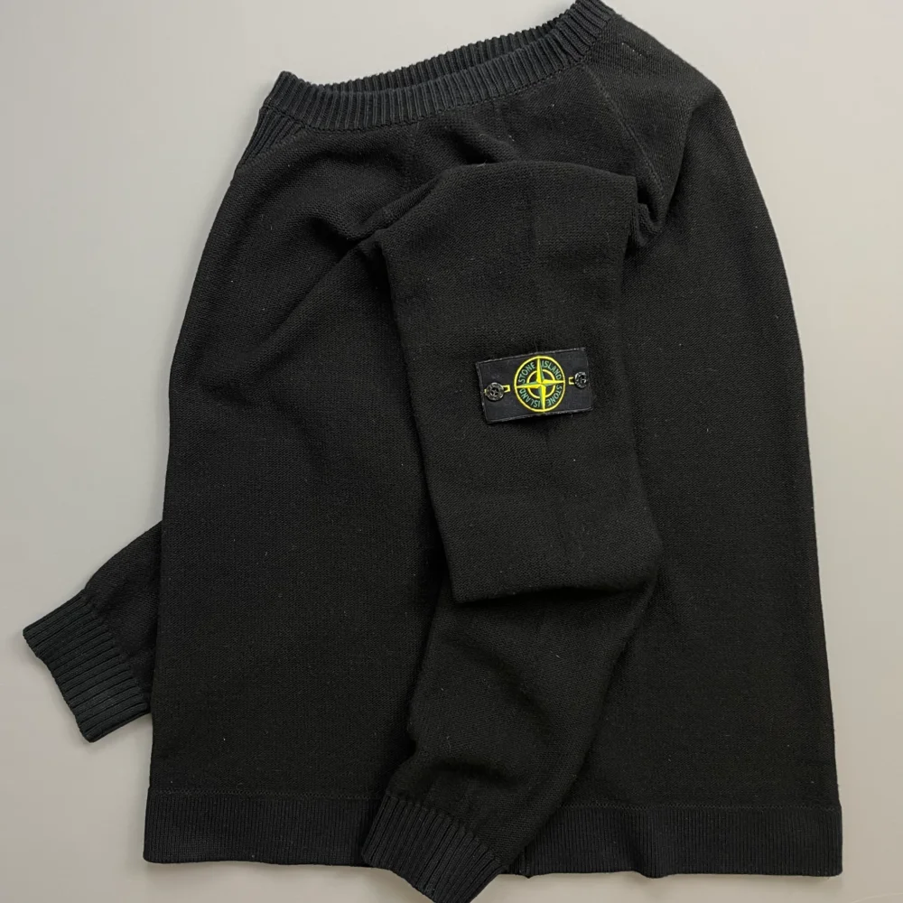 Stone Island Black AW17 Two-Tone Midweight Wool Knit Crewneck Jumper - 4