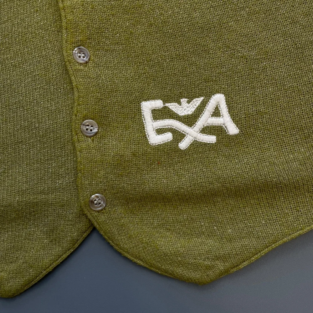 Emporio Armani Green 80s Wool Blend Knit Cardigan Vest - 4