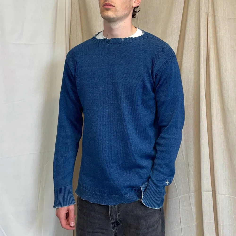 Stone Island Denims Blue SS03 Knit Relaxed Fit Jumper - 2