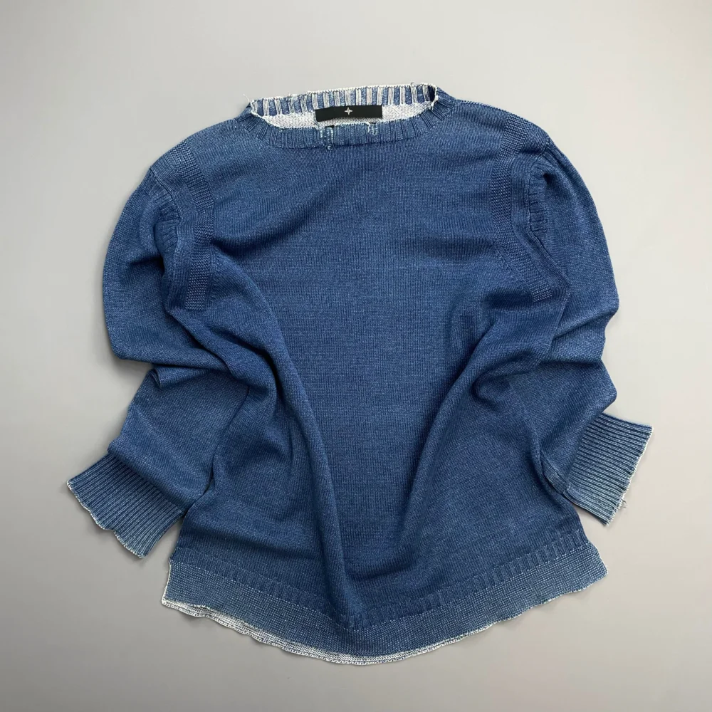 Stone Island Denims Blue SS03 Knit Relaxed Fit Jumper - 4