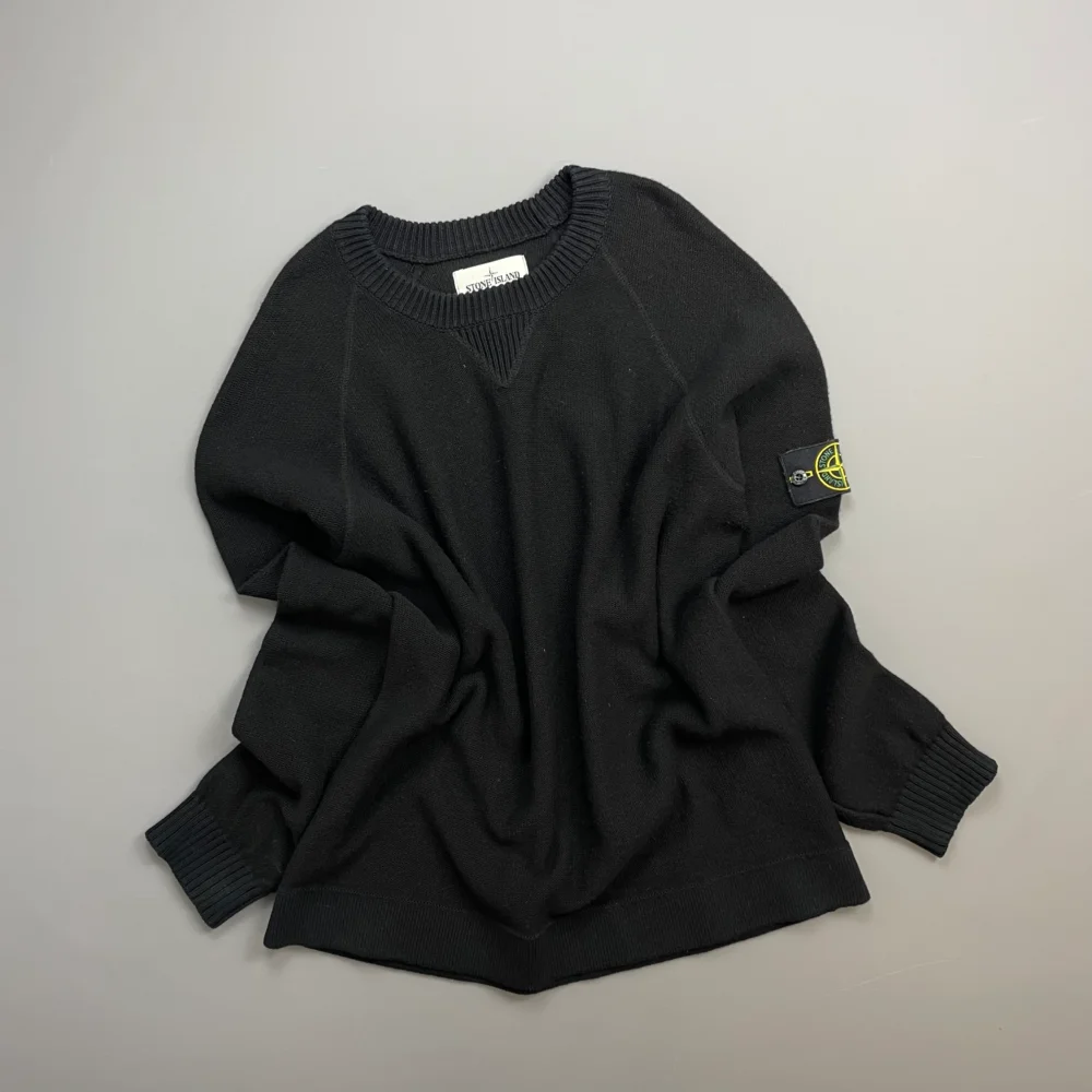 Stone Island Black AW17 Two-Tone Midweight Wool Knit Crewneck Jumper - 5