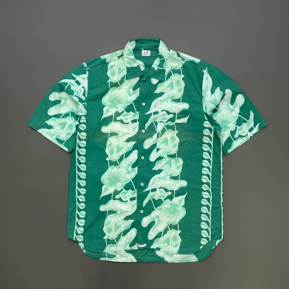 C.P. Company Green 80s Ideas From Massimo Osti Floral Print Short Sleeve Shirt