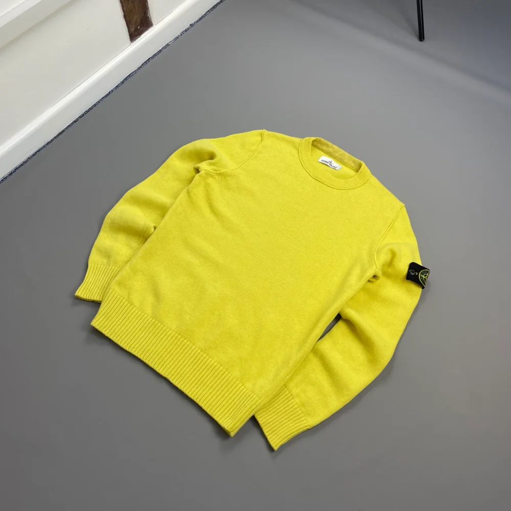 Stone Island Yellow AW14 Wool Knit Crewneck Jumper - 3