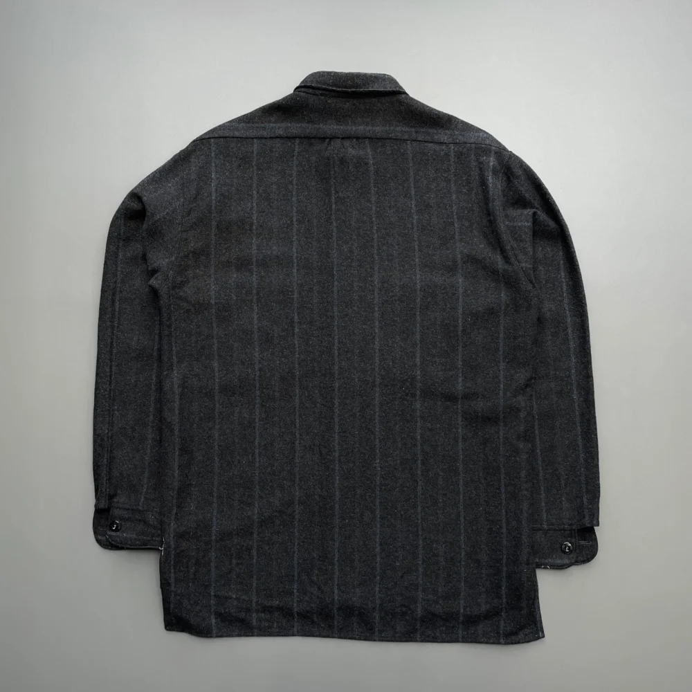 Stone Island Dark Grey AW94 Wool Contrast Stripe Shirt - 3