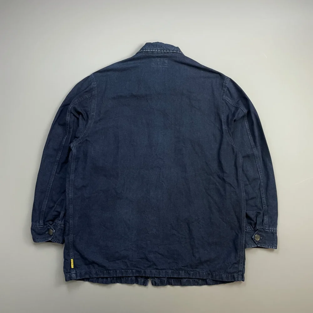 Armani Jeans Navy 90s Linen & Cotton Chore Jacket - 4
