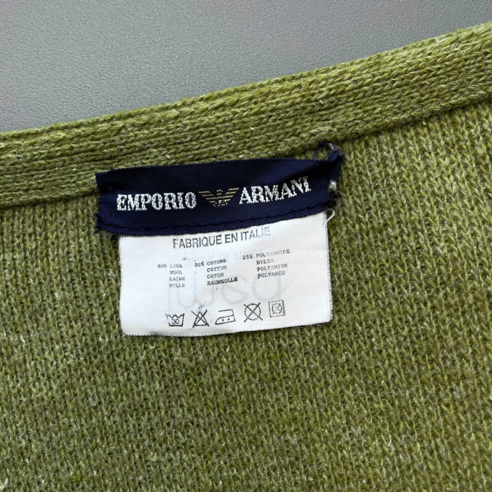 Emporio Armani Green 80s Wool Blend Knit Cardigan Vest - 5