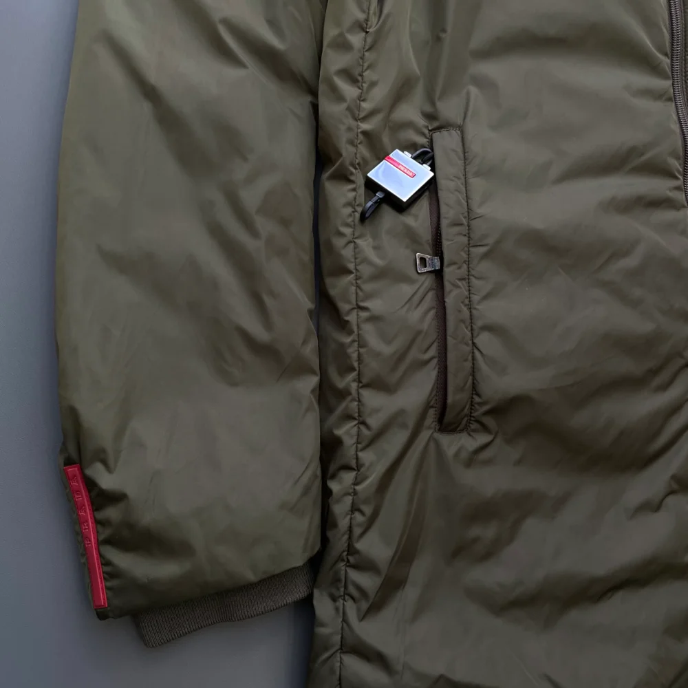 Prada Sport Khaki Green 00s Nylon Padded Hooded Parka Ski Jacket - 3