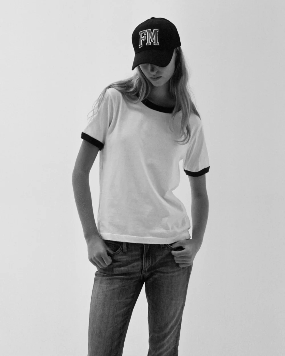 T1066 Star Ringer T-Shirt - White/Navy - 3