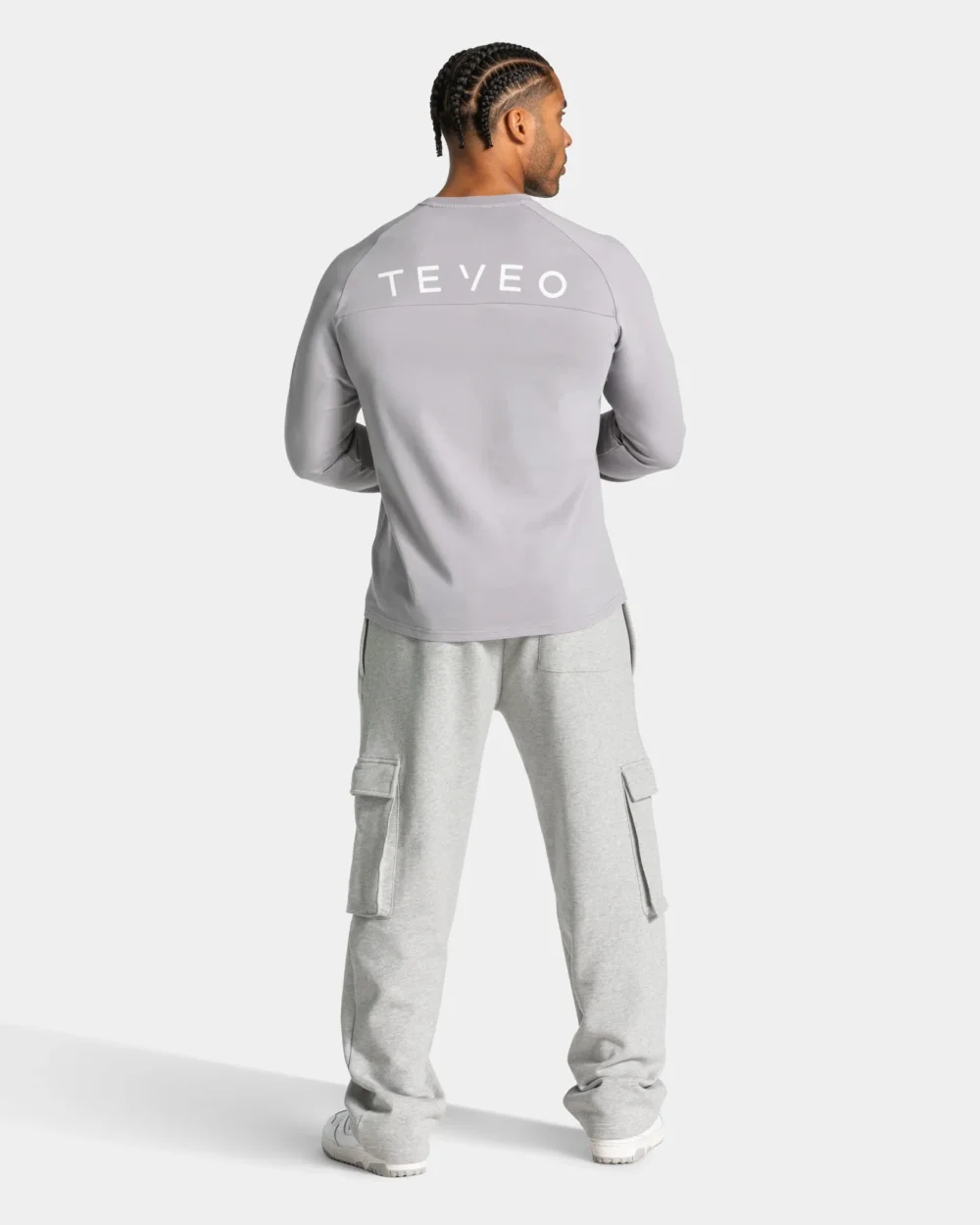 Lift Wide Leg Cargo Joggers ‘Light Grey Marl’ - 5