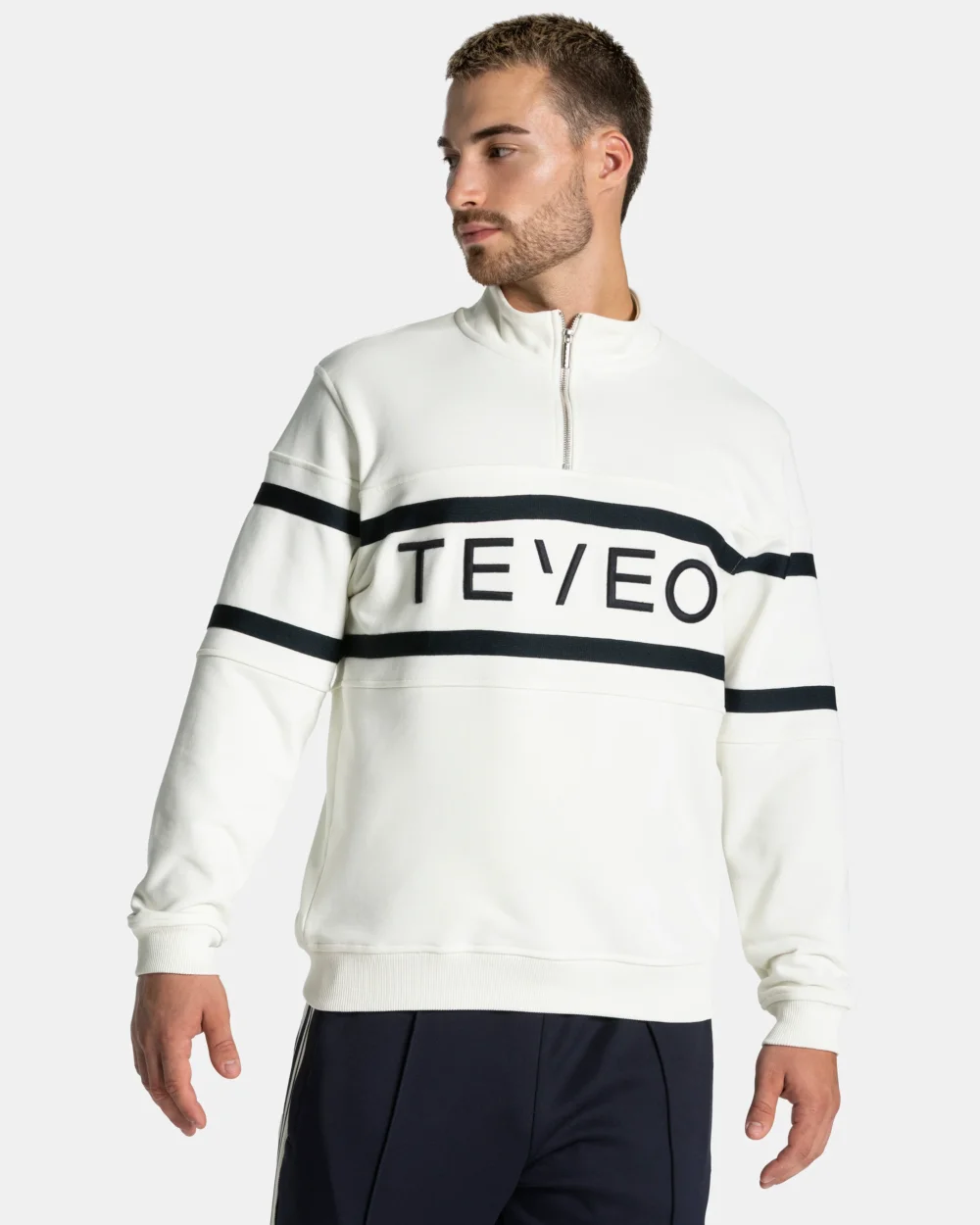 Club Half Zip Sweater ‘Off White – Midnight’