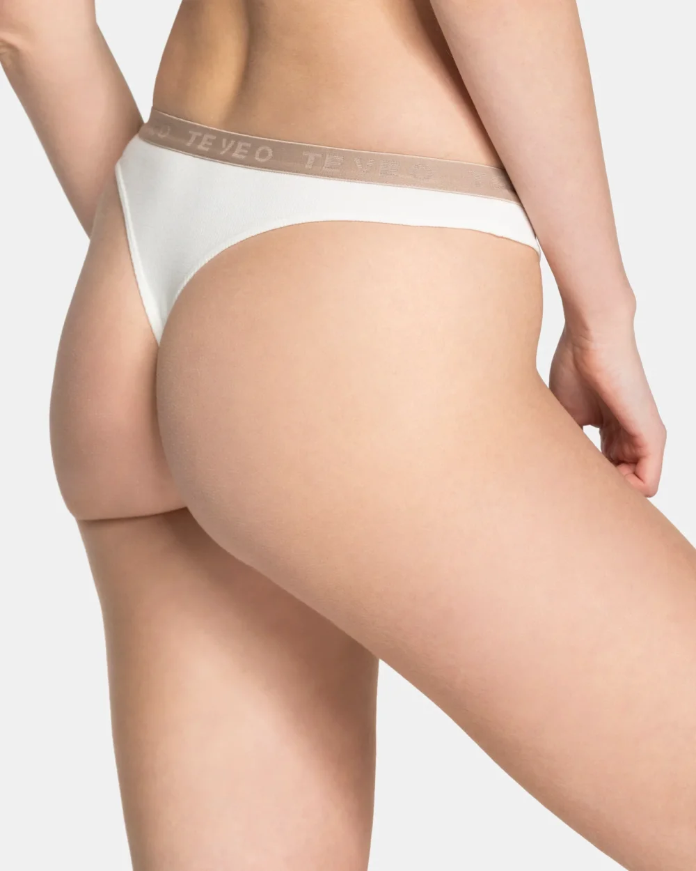 Soft Ribbed Thong ‘Off White’