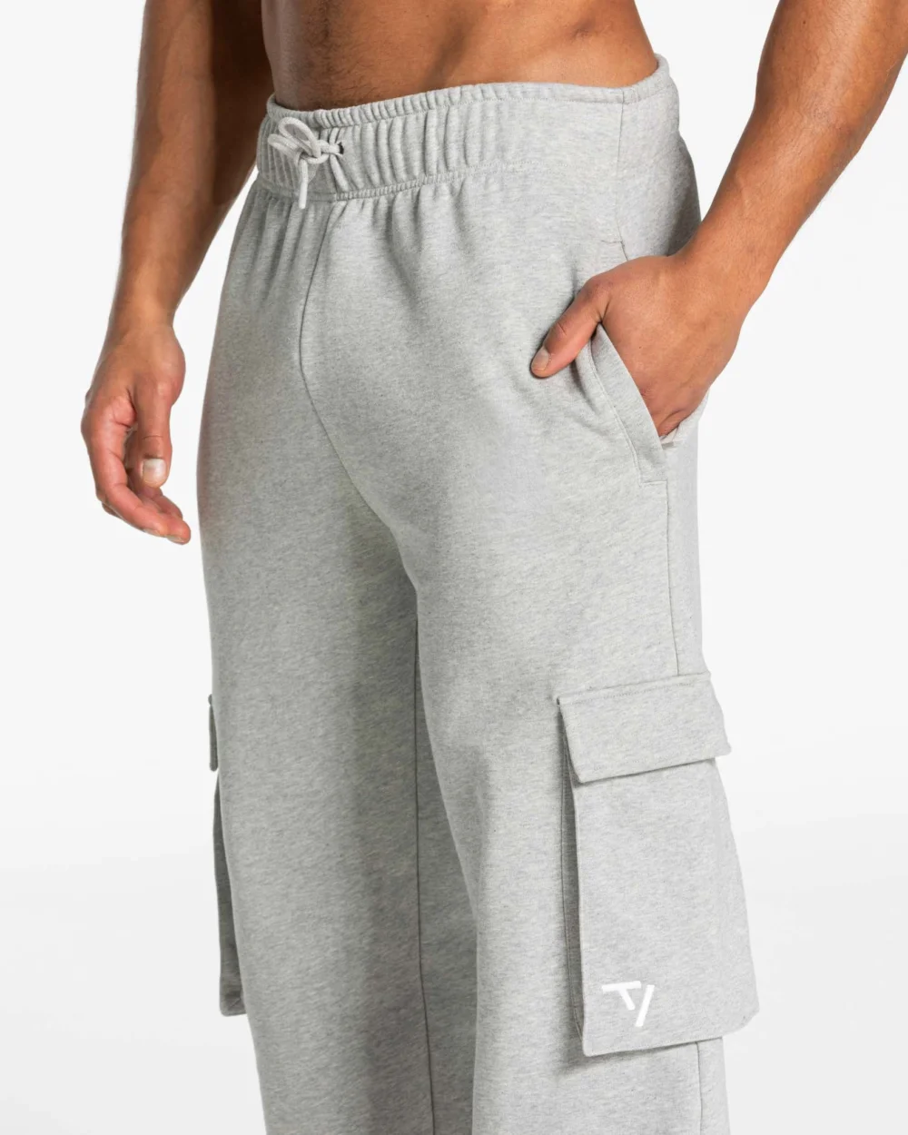 Lift Wide Leg Cargo Joggers ‘Light Grey Marl’ - 4