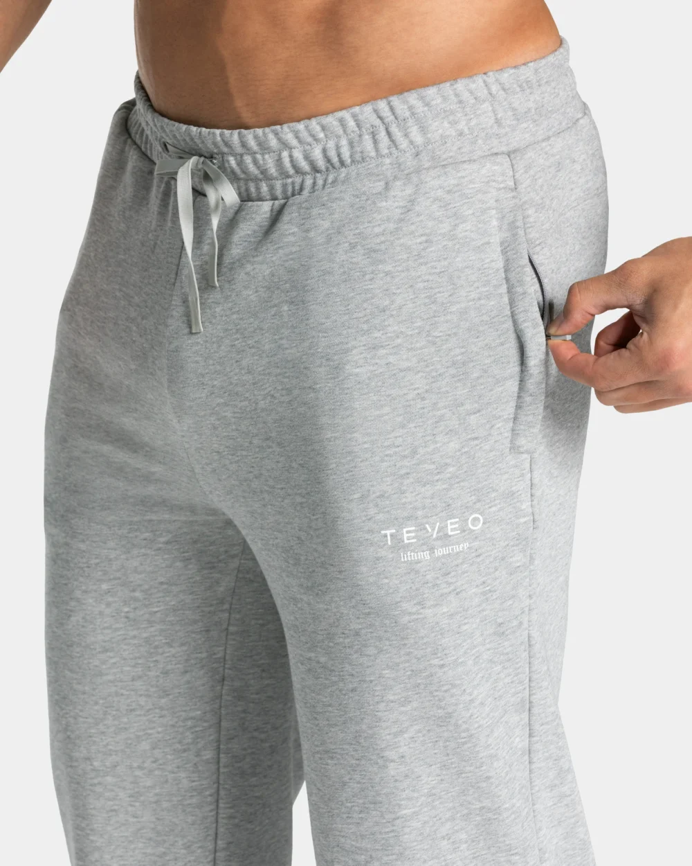 Lifting Journey Straight Leg Joggers ‘Light Grey Marl’ - 4