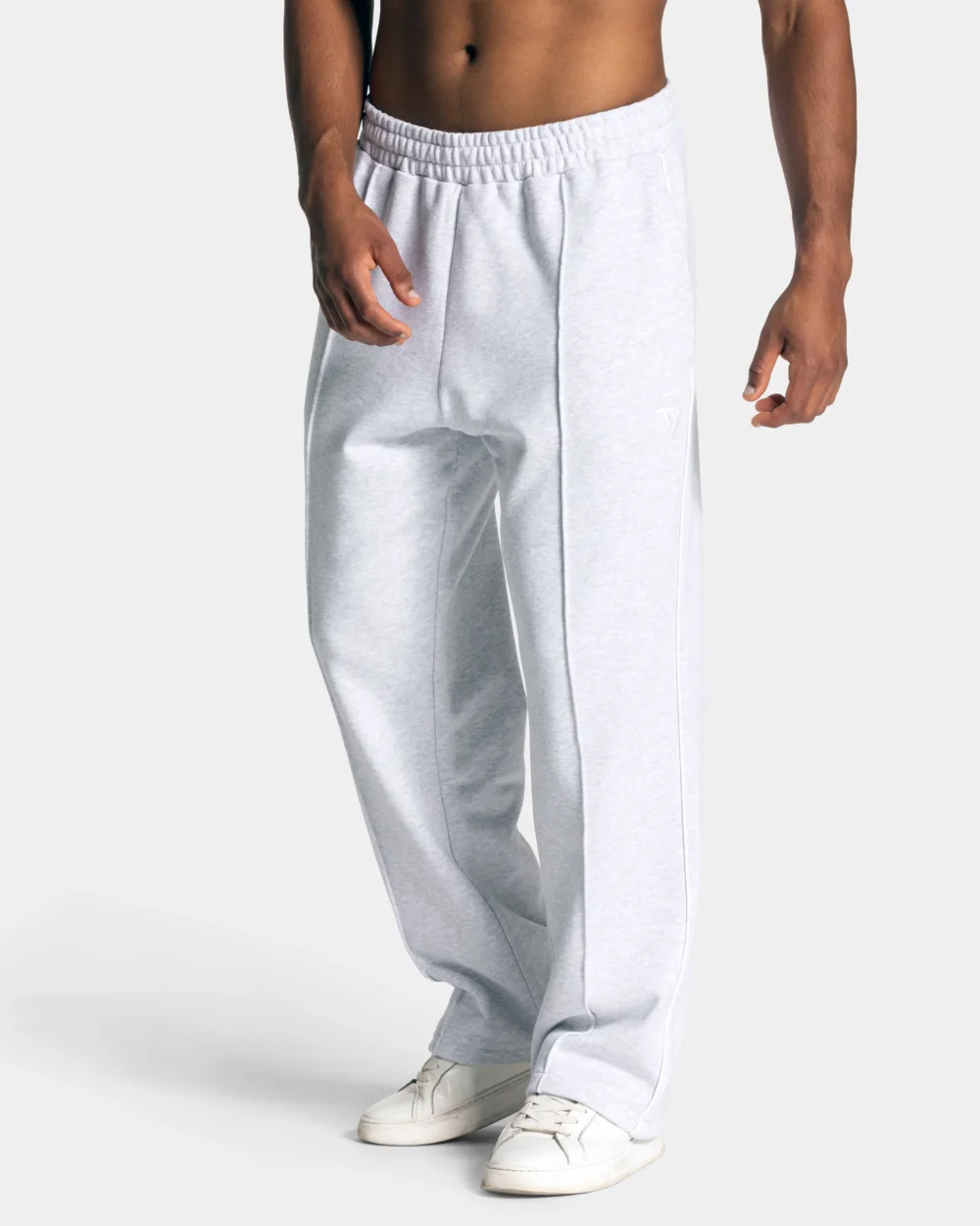 Contrastline Straight Leg Joggers ‘White Merl – White’