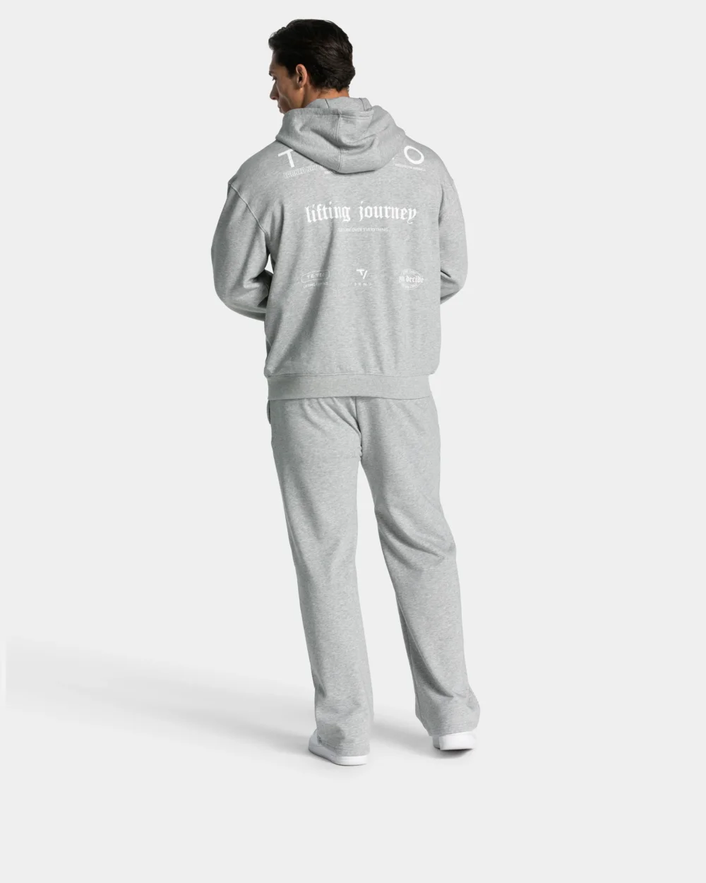 Lifting Journey Straight Leg Joggers ‘Light Grey Marl’ - 5