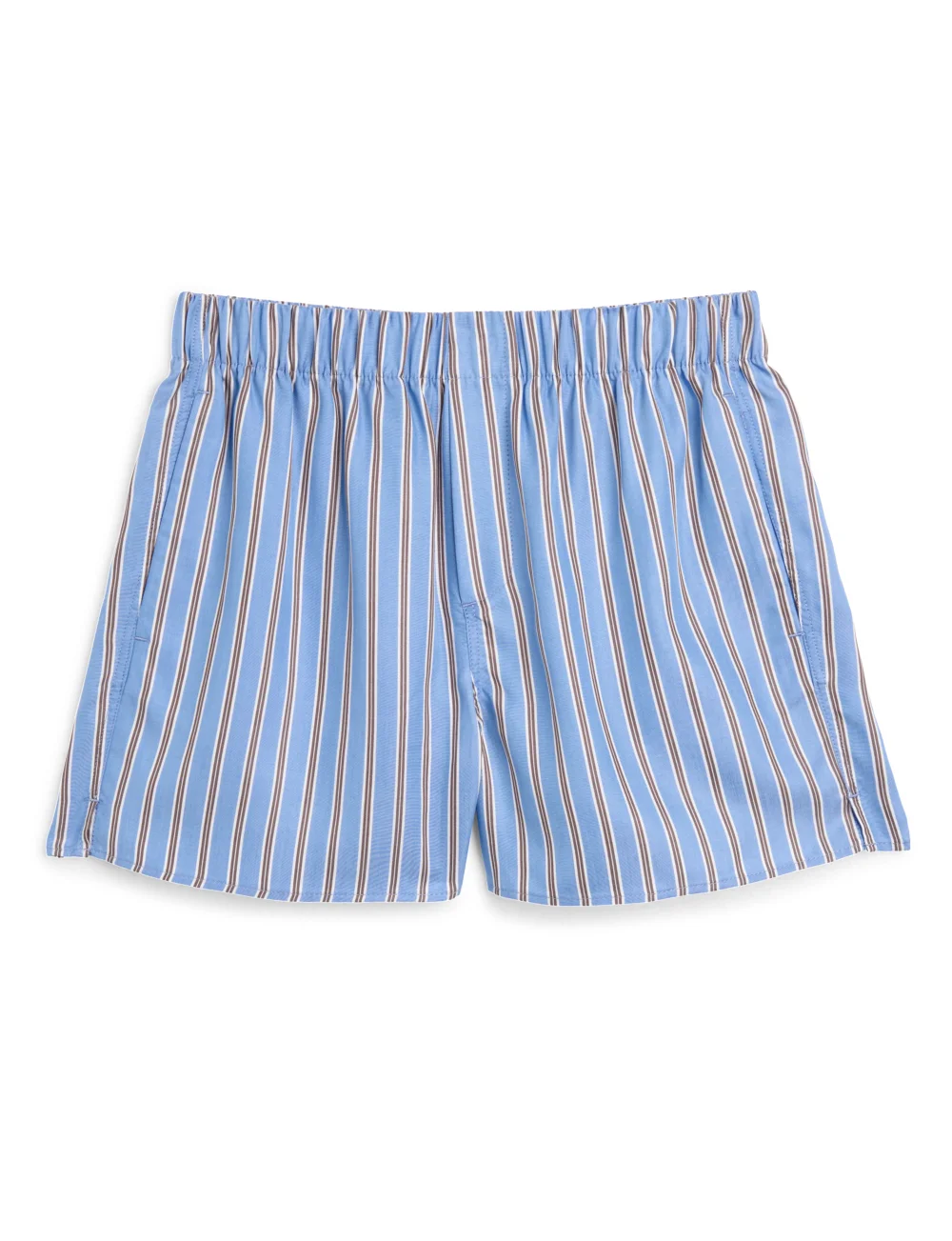 The Set: Tencel™ Lyocell Cornflower Mocha Stripe Shirt & Boxer - 4