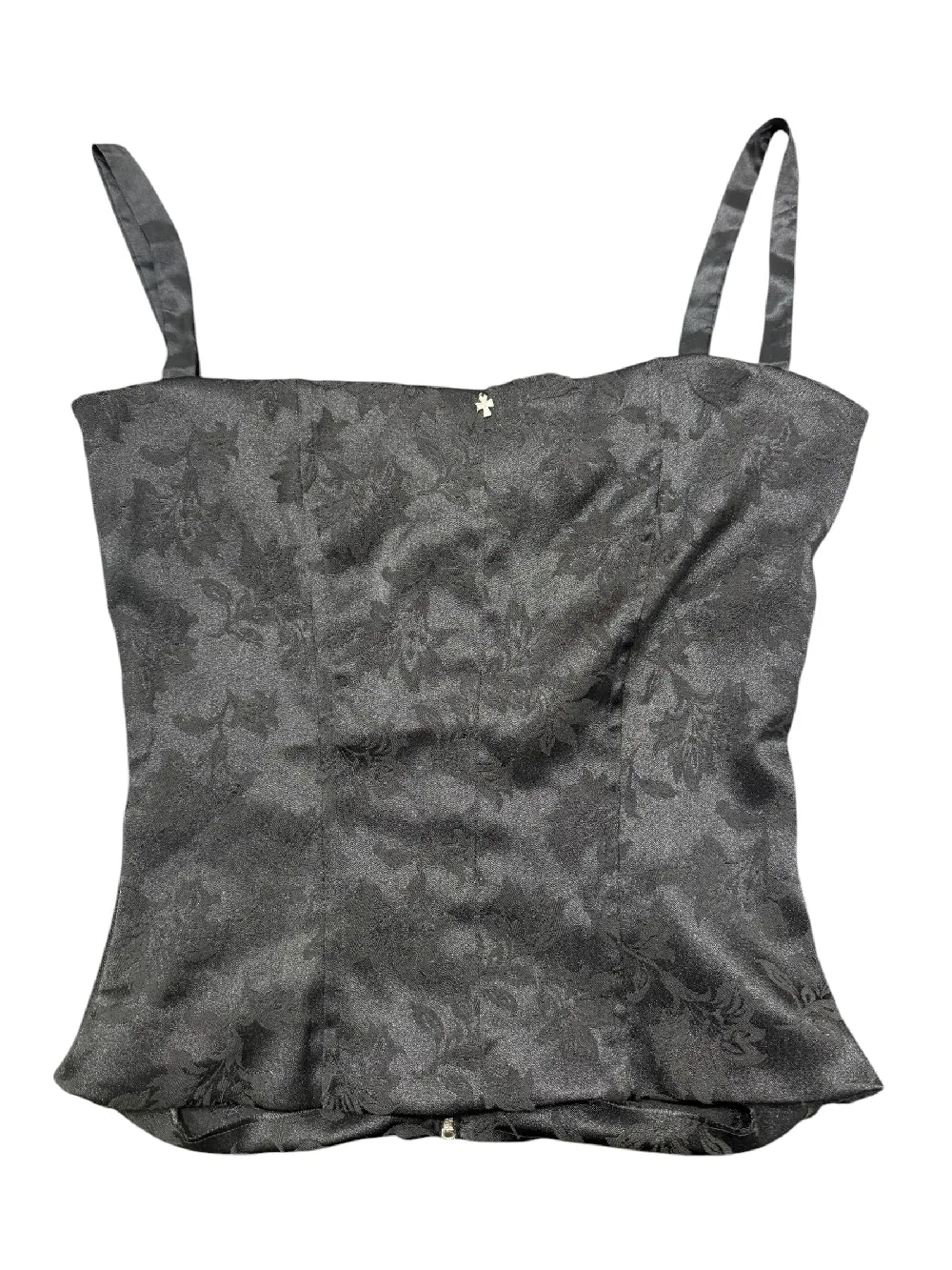 Vintage Black Lace Satin Corset