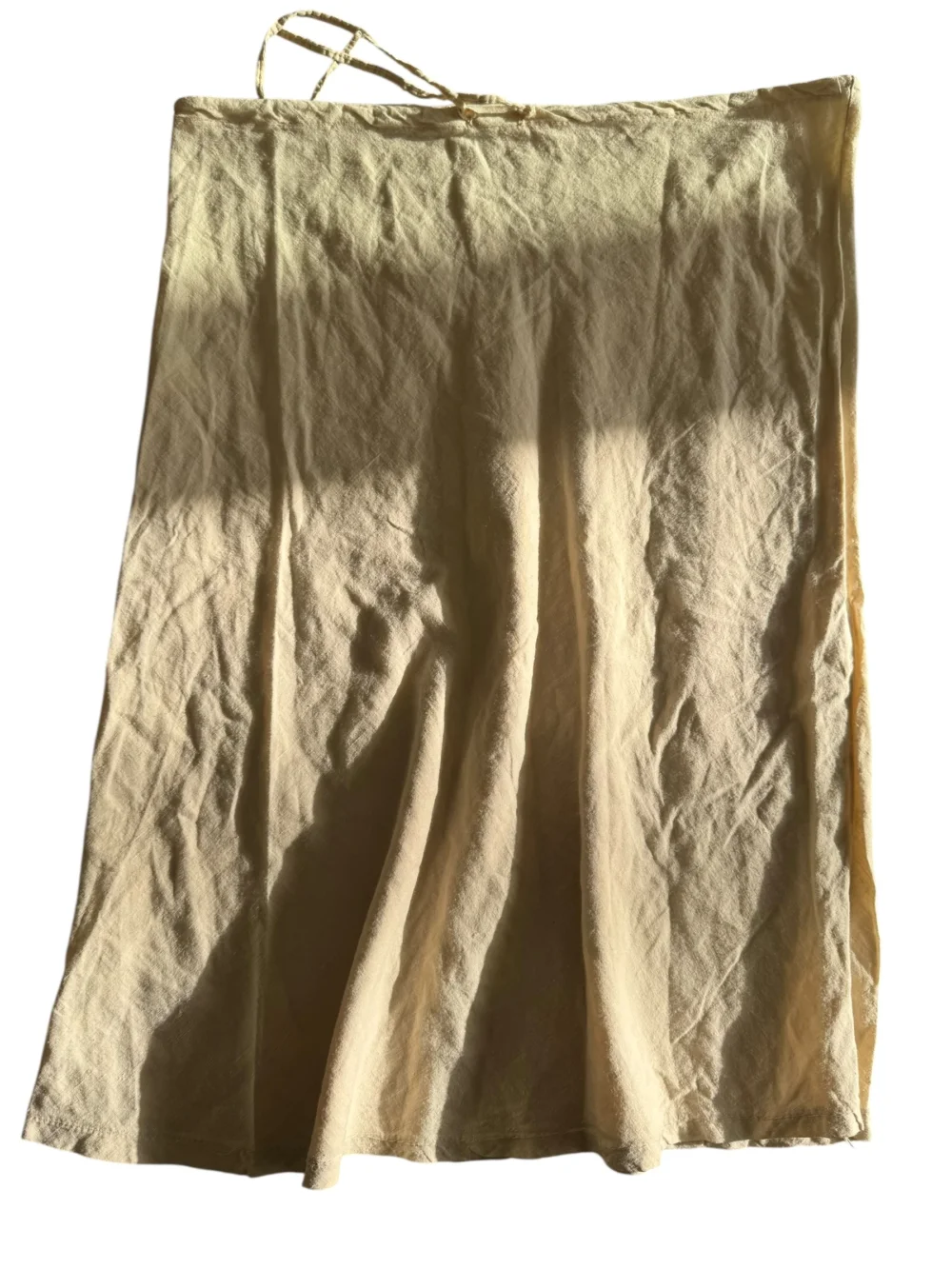 Vintage Beige Linen Long Skirt