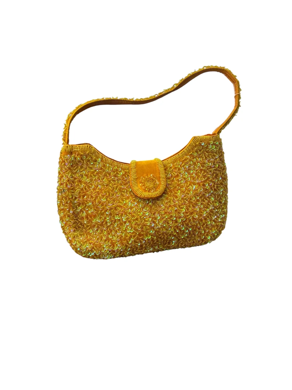 Yellow Sequin Shoulder Bag