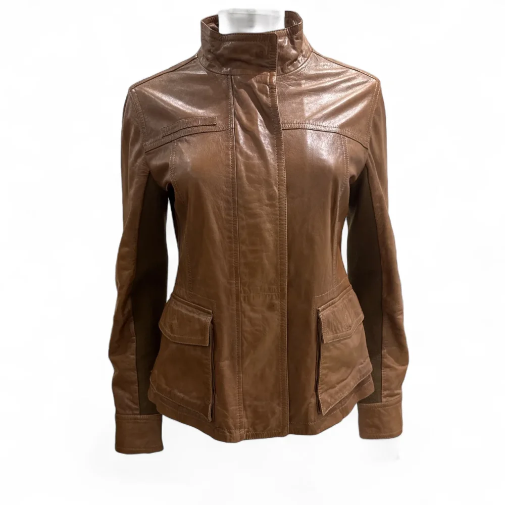 Max Mara Light Brown Leather Jacket