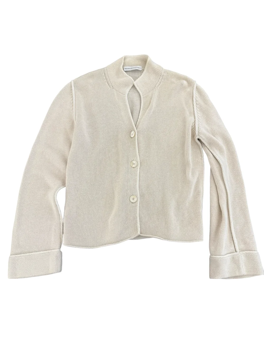 Brunello Cucinelli Ecru Knit Cardigan