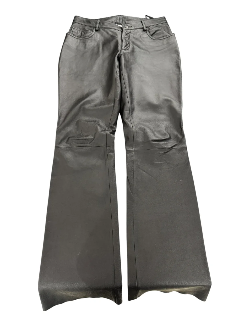 Maxima Black Leather Bootcut Pant
