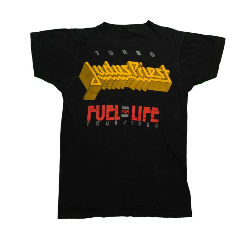 Vintage SCREEN STARS Judas Priest Fuel For Life 1986 Tour T Shirt 80s Black M - 2