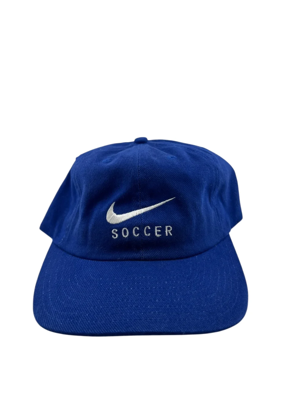 Vintage NIKE Soccer Swoosh Adjustable Hat 90s Blue
