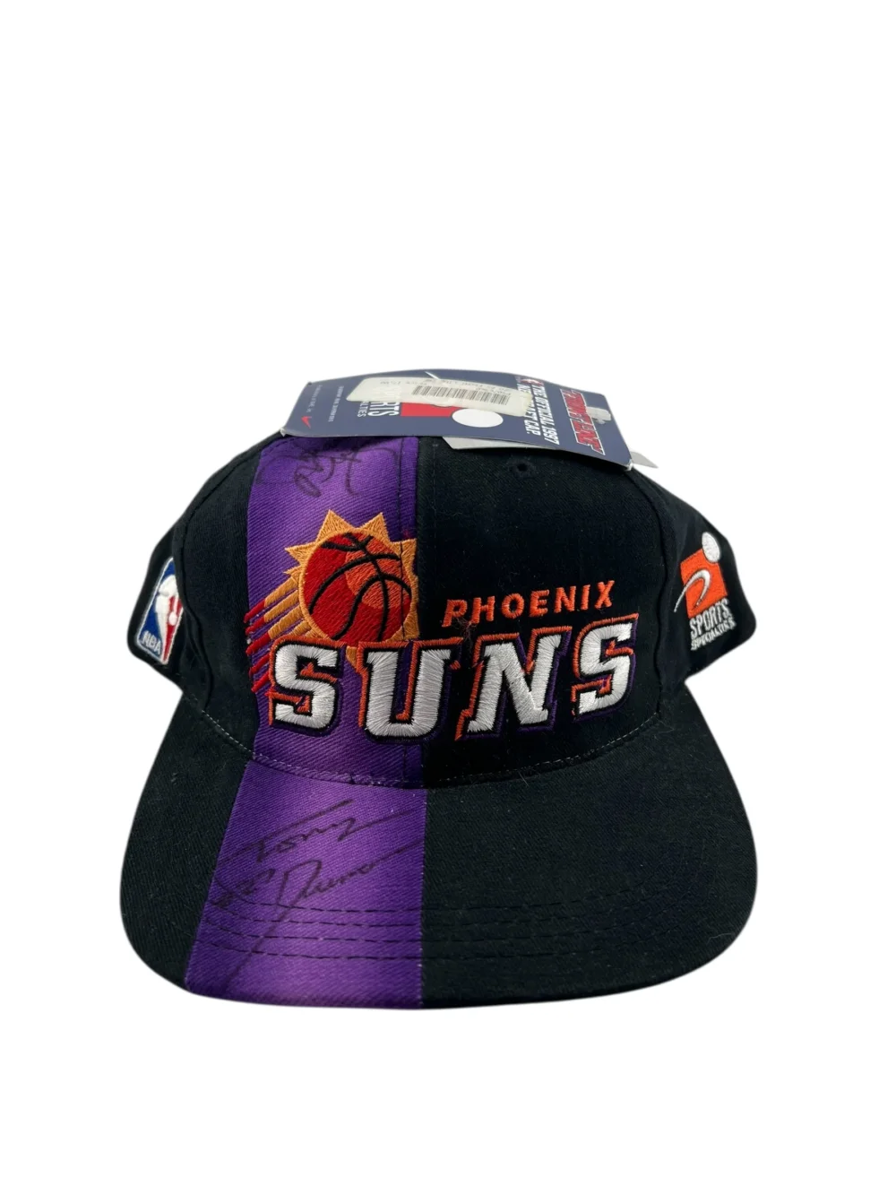 Vintage SPORTS SPECIALTIES Phoenix Suns Two Tone Split Autographed Snapback Hat 90s Black Purple NWT