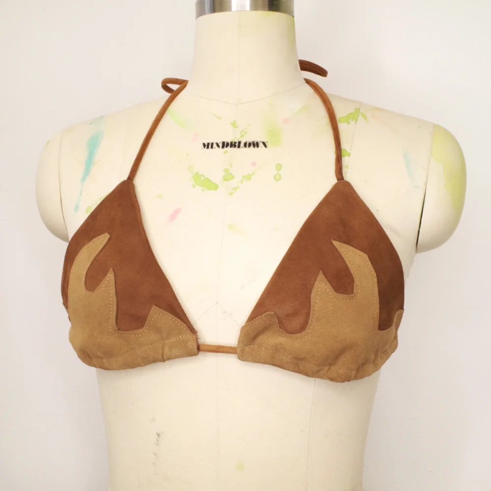 LEATHER FLAME TOP (tan tones) - 3