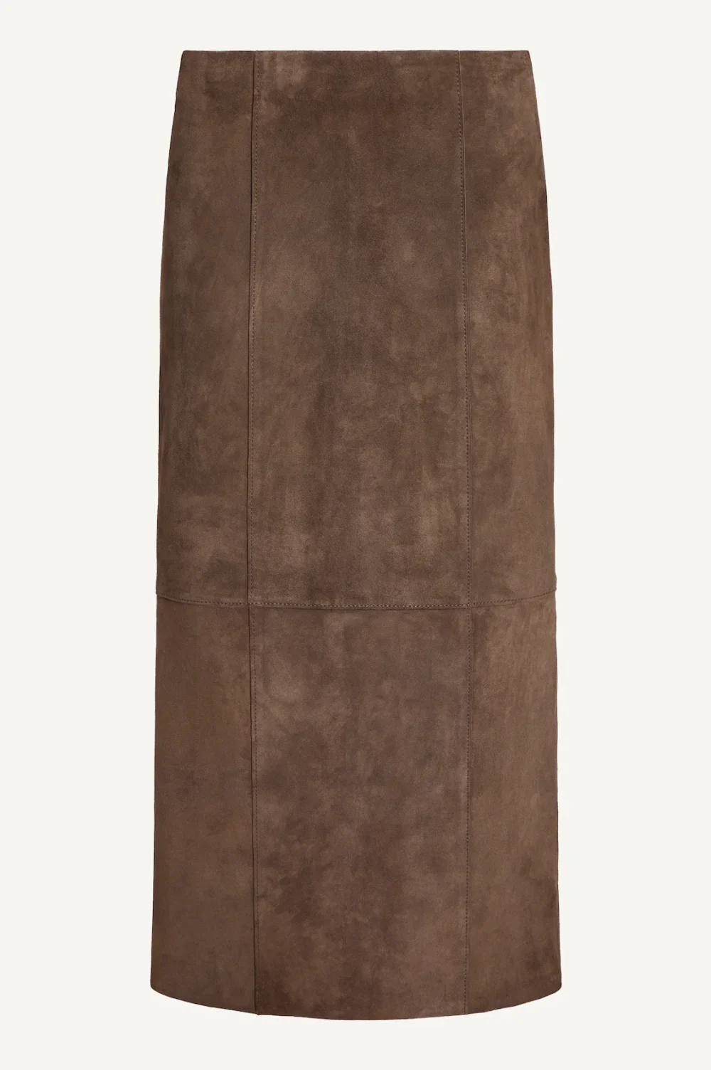 Fifi Low Rise Column Skirt - Mocha Grey Suede