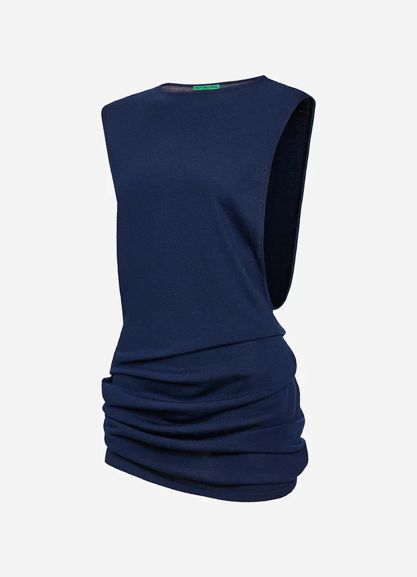 Milos Muscle Tee Dress - True Navy