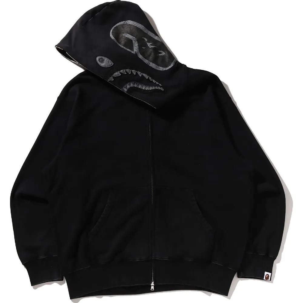 GARMENT DYE SHARK RELAXED FIT FULL ZIP HOODIE MENS - 2